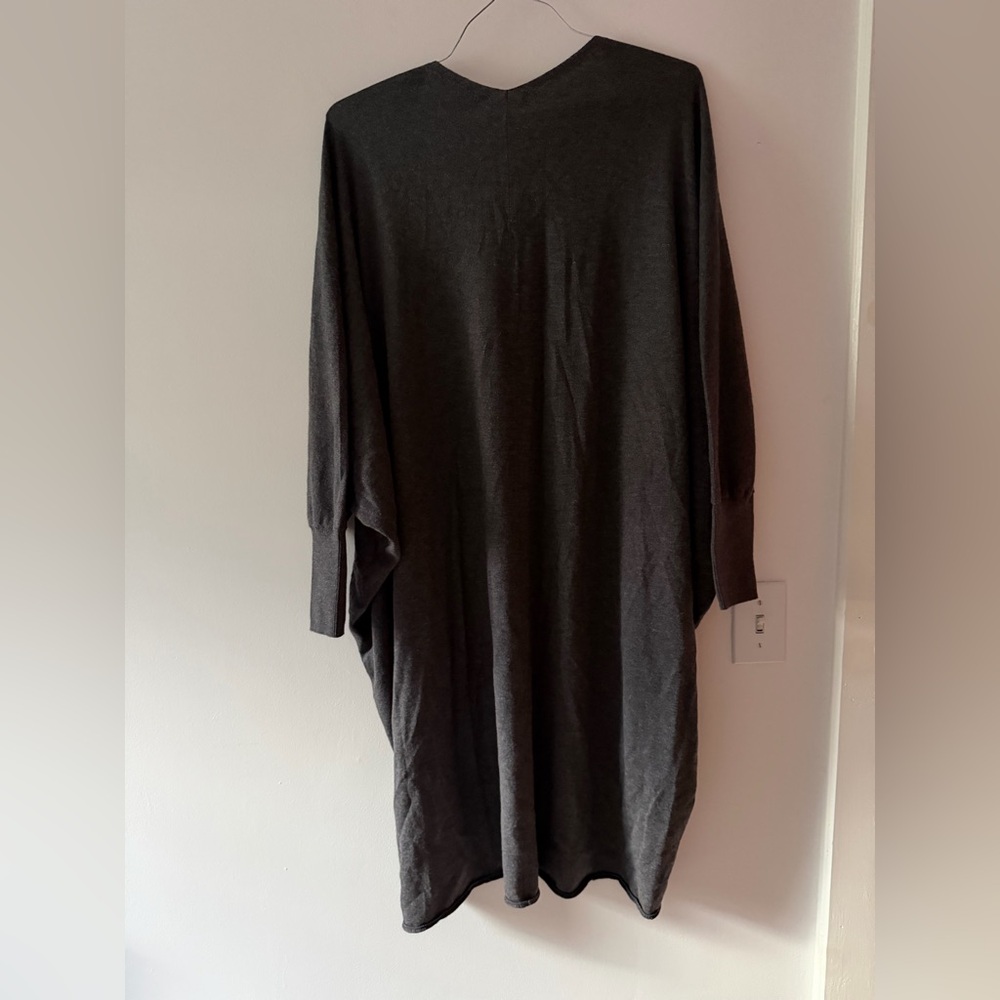 Mersea Chelsea Kimono on Inkwell Charcoal Grey One Size Open Front Cardigan - Picture 10 of 15